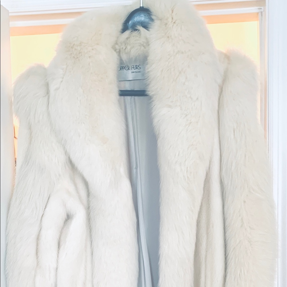 All white mink coat 100% Authentic